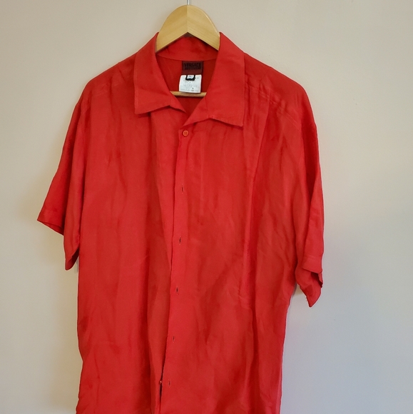 Gianni Versace Men's Red Short Sleeved Linen - Picture 1 of 7